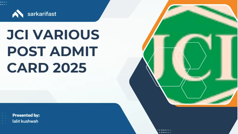 Jute Corporation JCI Various Post Admit Card 2025